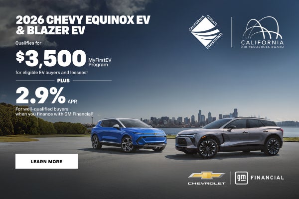 2026 Chevy Equinox EV, Blazer EV. Qualifies for $3,500 MyFirstEV Program for eligible EV buyers a...